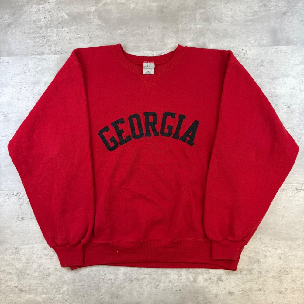 Vintage MJ Soffe Georgia Bulldogs Sweatshirt Red Crewneck Made in USA Mens M